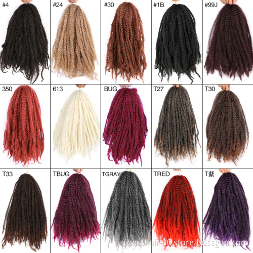 Onst Afro Kinky Bob Marley Hair In Synthetic Hair Twist locs braiding Extension For Braids 20" 110g Crochet Marley Braid Hair